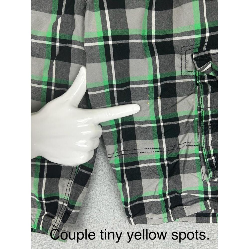Carbon Mens Cargo Pockets Shorts 34 Multicolor Plaid Design Summer Wear Photos - Picture 8 of 11